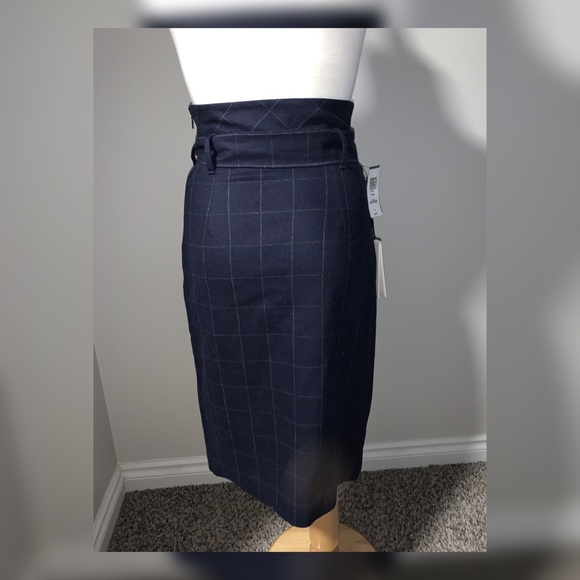 Aritzia Babaton Karl Navi Windowpane Skirt - Picture 3 of 6